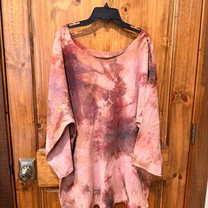 Rough Tumble Approx. 2X Women’s 3/4 Long Sleeve Tie Dye Top